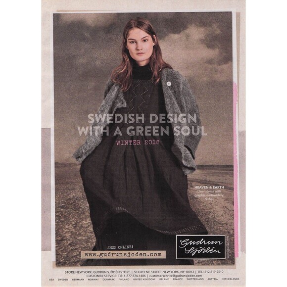 pretty woman model wide SWEDISH GREEN SOUL WINTER 2018 Print Ad Pinup Poster - Picture 1 of 1
